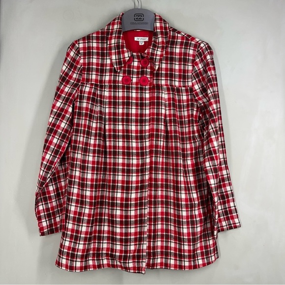 DB Sport Women's Size M Plaid Coat Red Brown Black NWT Made In The USA - Picture 1 of 12